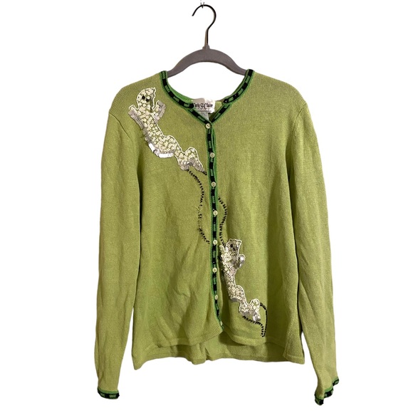 Cardigan Tricoté Carly St Claire Motif Bonhomme De Neige Noël - Taille M - Occasion Très Bon état
